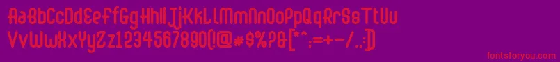 フォントAbingdon Bold – 紫の背景に赤い文字