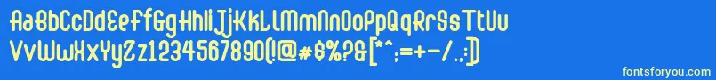 Abingdon Bold-fontti – keltaiset fontit sinisellä taustalla