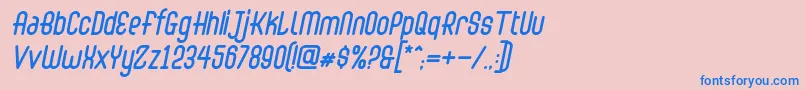 フォントAbingdon Italic – ピンクの背景に青い文字