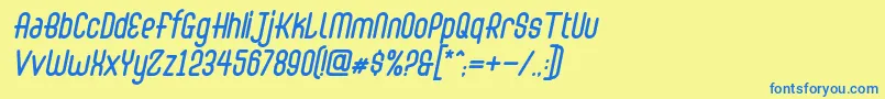 Więcej informacji o czcionce Abingdon Italic Czcionka Abingdon Italic – niebieskie czcionki na żółtym tle