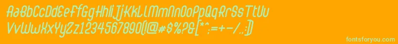 Abingdon Italic Font – Green Fonts on Orange Background