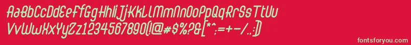 Abingdon Italic Font – Green Fonts on Red Background