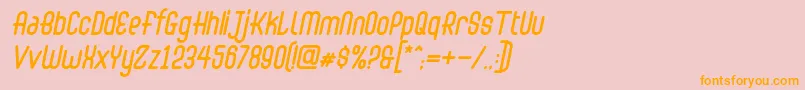 Fonte Abingdon Italic – fontes laranjas em um fundo rosa