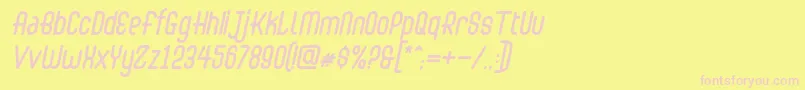 Abingdon Italic Font – Pink Fonts on Yellow Background