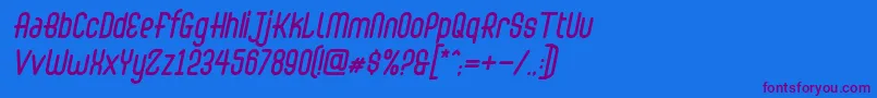 Abingdon Italic Font – Purple Fonts on Blue Background