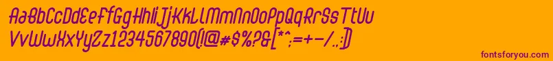 Abingdon Italic Font – Purple Fonts on Orange Background