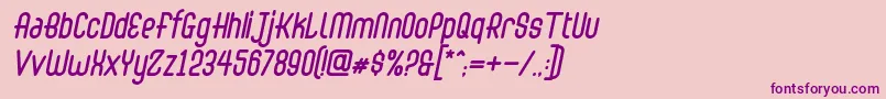 Abingdon Italic Font – Purple Fonts on Pink Background