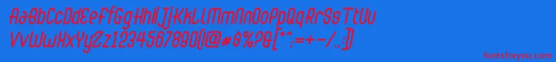 Abingdon Italic Font – Red Fonts on Blue Background
