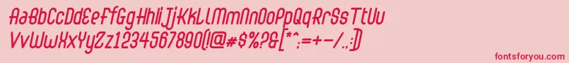 Fonte Abingdon Italic – fontes vermelhas em um fundo rosa