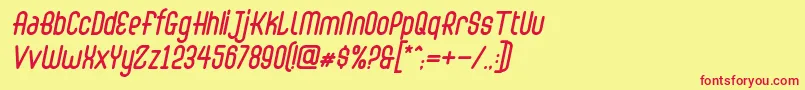 Abingdon Italic Font – Red Fonts on Yellow Background