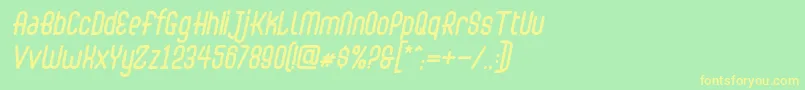 Abingdon Italic Font – Yellow Fonts on Green Background