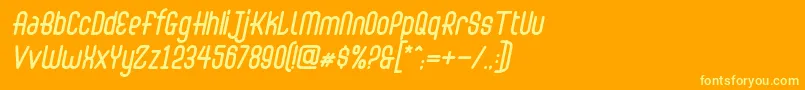 Abingdon Italic Font – Yellow Fonts on Orange Background