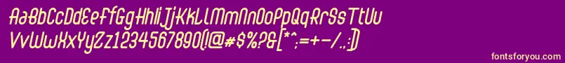 Abingdon Italic Font – Yellow Fonts on Purple Background