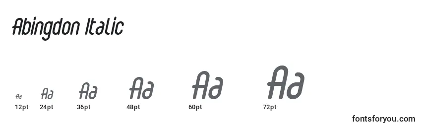Размеры шрифта Abingdon Italic