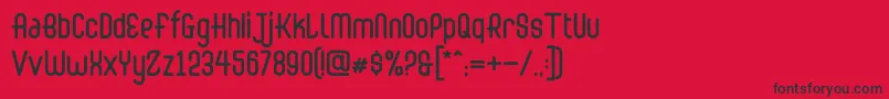 フォントAbingdon Regular – 赤い背景に黒い文字