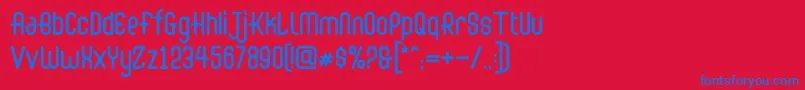 Abingdon Regular Font – Blue Fonts on Red Background