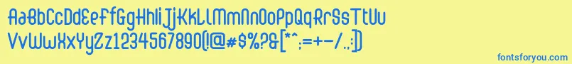 Abingdon Regular Font – Blue Fonts on Yellow Background