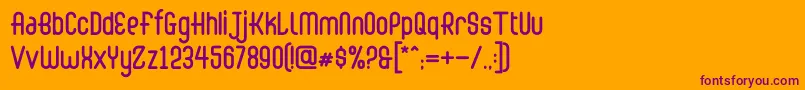 Abingdon Regular Font – Purple Fonts on Orange Background