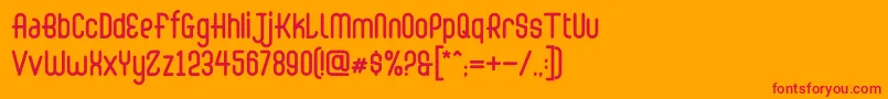 Abingdon Regular Font – Red Fonts on Orange Background