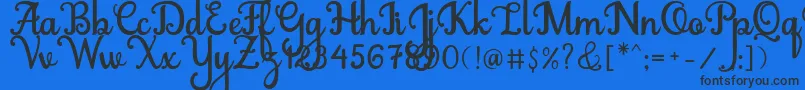 Abiyells Font – Black Fonts on Blue Background