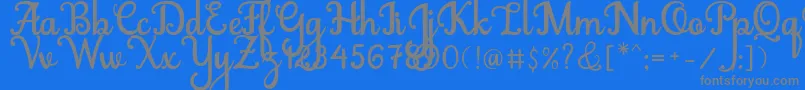 Abiyells Font – Gray Fonts on Blue Background