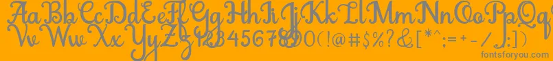 Abiyells Font – Gray Fonts on Orange Background