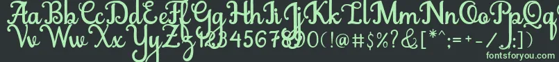 Abiyells Font – Green Fonts on Black Background