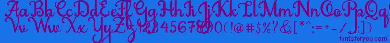 Abiyells Font – Purple Fonts on Blue Background