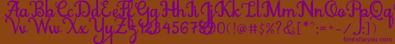 Abiyells Font – Purple Fonts on Brown Background