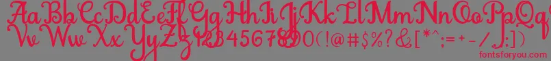 Abiyells Font – Red Fonts on Gray Background