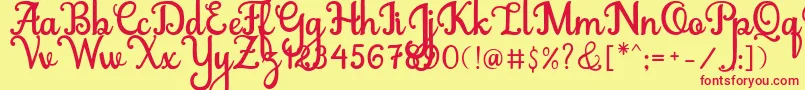 Abiyells Font – Red Fonts on Yellow Background