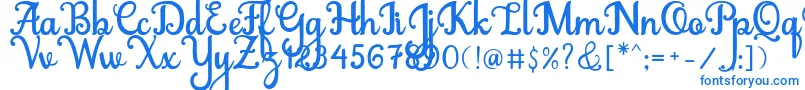 Abiyells Font – Blue Fonts on White Background