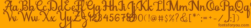 Abiyells Font – Brown Fonts on Orange Background
