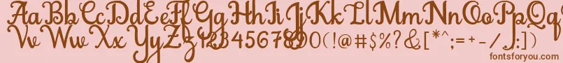 Abiyells Font – Brown Fonts on Pink Background
