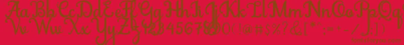 Abiyells Font – Brown Fonts on Red Background