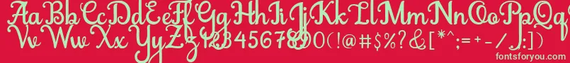 Abiyells Font – Green Fonts on Red Background