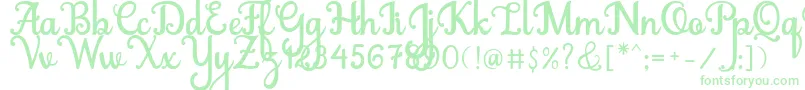Abiyells Font – Green Fonts on White Background