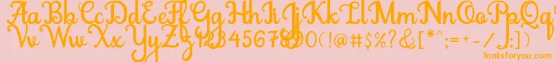 Abiyells Font – Orange Fonts on Pink Background