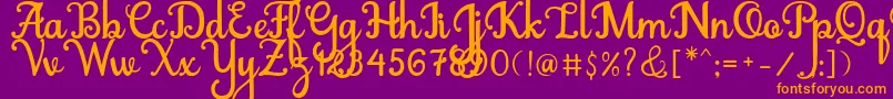 Abiyells Font – Orange Fonts on Purple Background