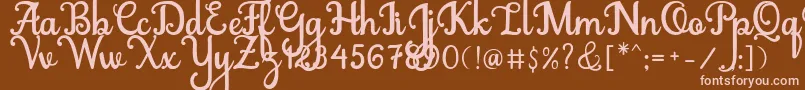 Abiyells Font – Pink Fonts on Brown Background