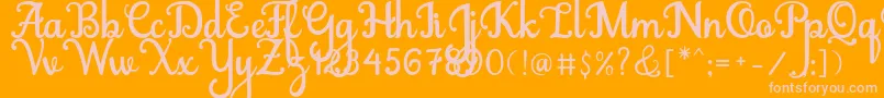 Abiyells Font – Pink Fonts on Orange Background