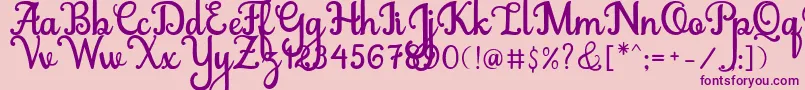 Abiyells Font – Purple Fonts on Pink Background