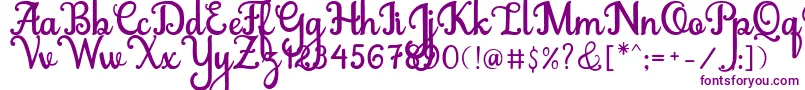 Abiyells Font – Purple Fonts on White Background