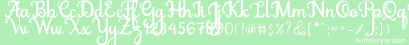 Abiyells Font – White Fonts on Green Background
