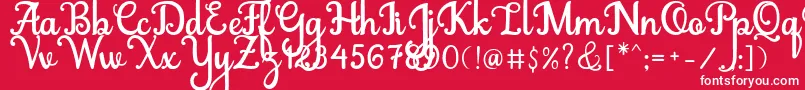 Abiyells Font – White Fonts on Red Background