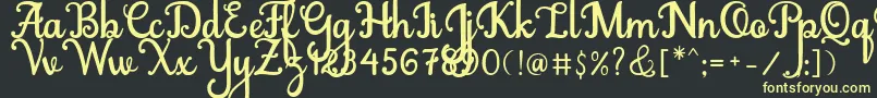 Abiyells Font – Yellow Fonts on Black Background