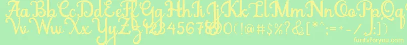 Abiyells Font – Yellow Fonts on Green Background