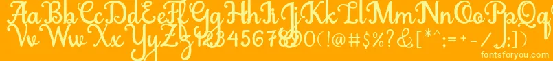 Abiyells Font – Yellow Fonts on Orange Background