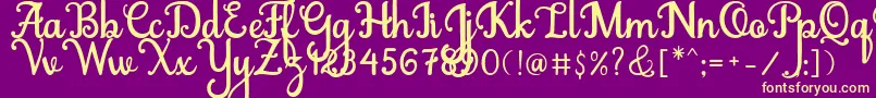 Abiyells Font – Yellow Fonts on Purple Background