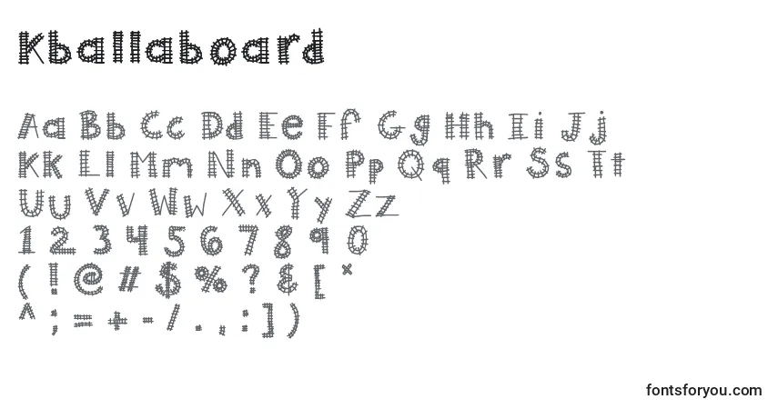 Schriftart Kballaboard – Alphabet, Zahlen, spezielle Symbole